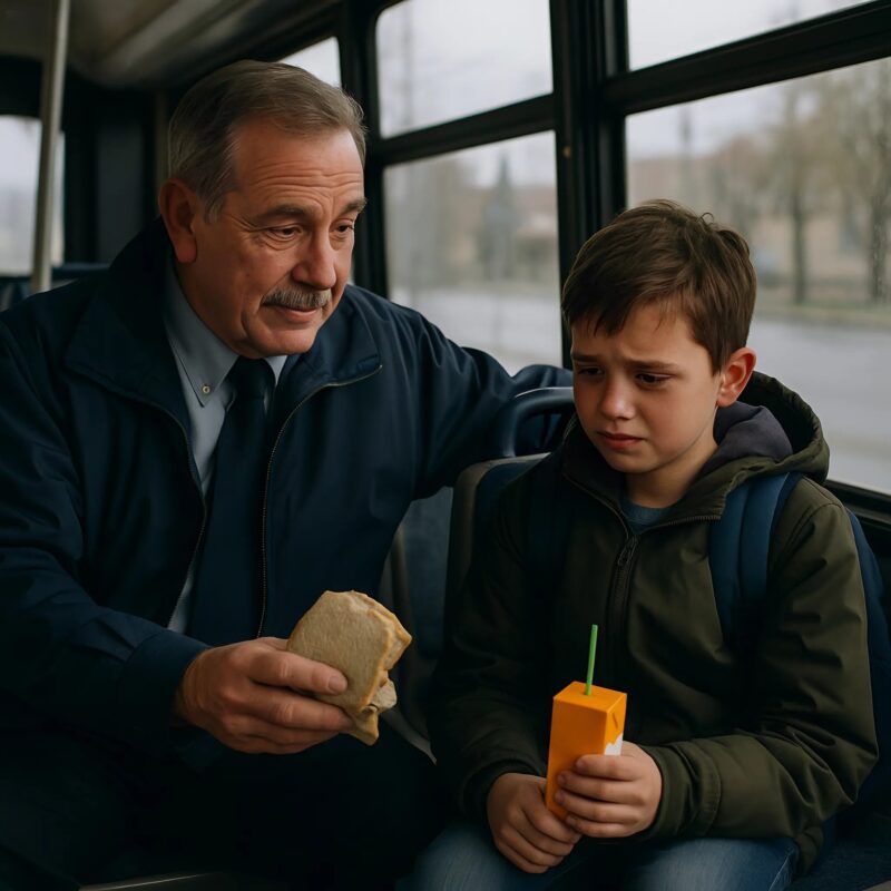 Kierowca autobusu przerywa trasę, by pomóc płaczącemu dziecku – jego gest zmienia los pewnej rodziny